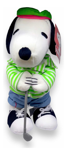 Peluche Snoopy Golfista Verde Peanuts Original