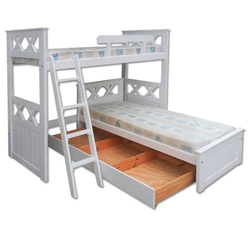 Cama rinconera/cucheta CB Muebles Cruz 1 plaza color blanco fabricada en madera