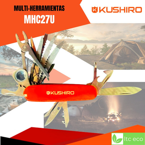 Imagen 2 de 5 de Cortaplumas Navaja Multiuso Kushiro 27 Funciones Camping