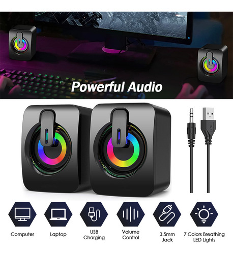 Altavoces De Computadora Con Cable Usb Para Computadora De E