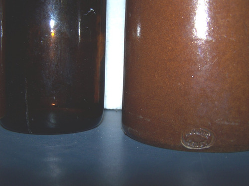 Antiguas Botellas De Gres Ceramico Y Vidrio (Usado)