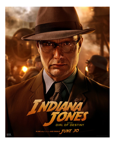 Póster Indiana Jones Y El Dial Del Destino Mads Mikkelsen Hd