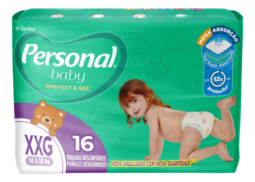 Fraldas Personal Baby Protect & Sec XXG