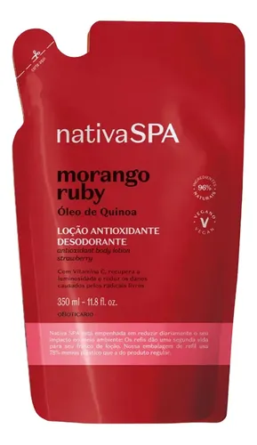 Refil Hidratante Corporal Nativaspa Morango Ruby 350ml