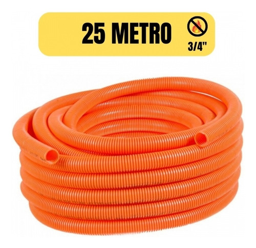Mangueira Corrugada Conduite Flexivel 3/4 Laranja 25 Metro