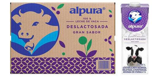 Alpura Deslactosada caja de leche 12 unidades de 1L