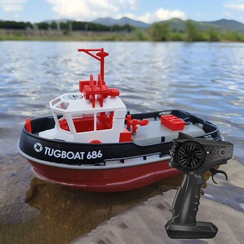 1/72 Rc Tugboat Play Water Toy Control Remote Control Negro