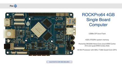 Imagem 3 de 3 de Pine Rockpro64 4gb Single Board Placa Computador