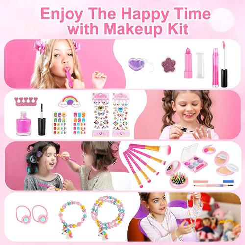 Kit De Maquillaje Para Niños De 3 A 12 Años Lavable