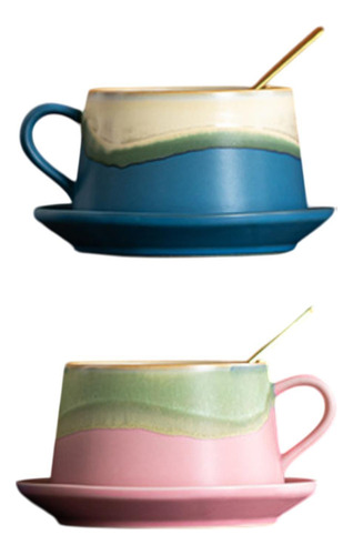 Taza De Café De Té Decoración Del Hogar Con Una Azul