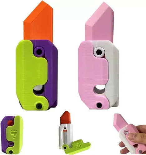 2 Piezas Cuchillo De Plástico Con Juguete Fidget Impreso En