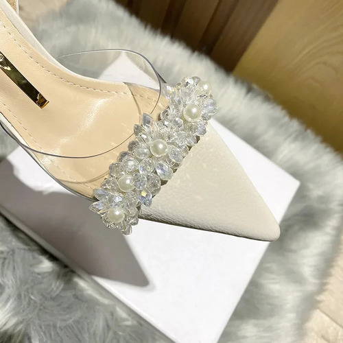 Sandalias De Tacón Bajo Con Punta Puntiaguda Para Mujer - Ve
