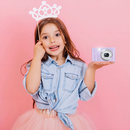 Sevenat - Cámara Digital Para Niños Y Niñas, 36 Mp Con T. Color Morado