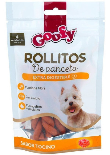 Goofy Snack Golosina Perro Rollitos Panceta - Sabor Tocino