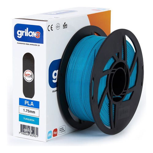 Filamento 3d Pla Grilon3 De 1.75mm Y 1kg Turquesa