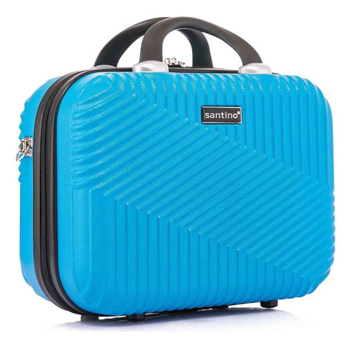 Necessaire Mala De Mão Média Rígida Cor Azul-claro