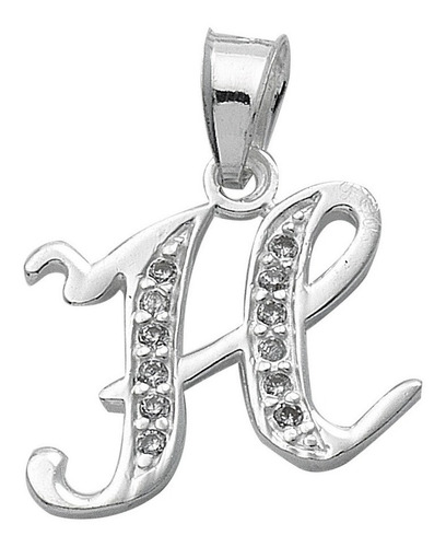 Imagen 8 de 23 de Dije De Iniciales En Plata Con Zirconias 0.925 Mod. 334-356