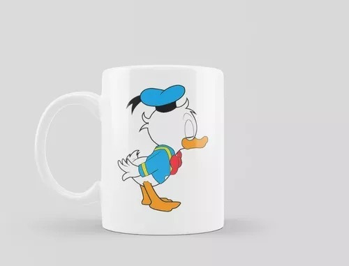 Taza Pato Donald Y Daisy Disney Cerámica Importada Dibujo
