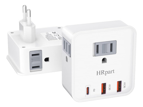 2 Pack European Travel Plug Adapter,hrpart International Pow