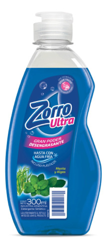 Detergente Zorro Ultra Menta y Algas concentrado menta & algas en botella 300 ml