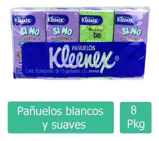 Pañuelos Desechables Kleenex Empaque Con 8 Paquetes Con 15 P
