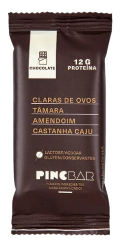Kit 3 Barra De Proteína Chocolate Sem Açúcar Pincbar 50g