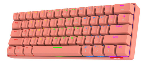 Teclado Mecánico Compacto Rgb Led Inalámbrico Rosa A