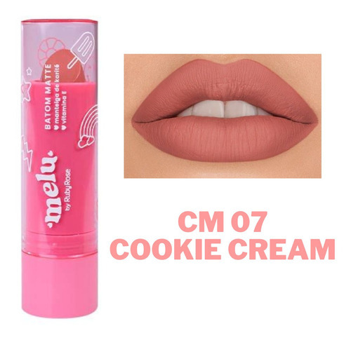 Melu By Ruby Rose Batom Bala Matte Cor Cm 07 - Cookie Cream