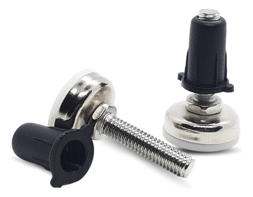 Kit 10 Sapatas Niveladora Base 20mm Pé Móveis 1/4 Com Bucha
