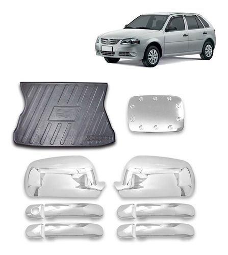 Kit Cromado Gol G4 2008 2009 2010 + Protetor Porta-mala