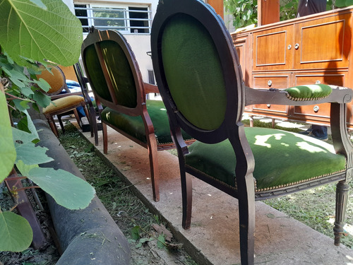 Juego De Living Sillón Y Dos Sillas Verde (Usado)