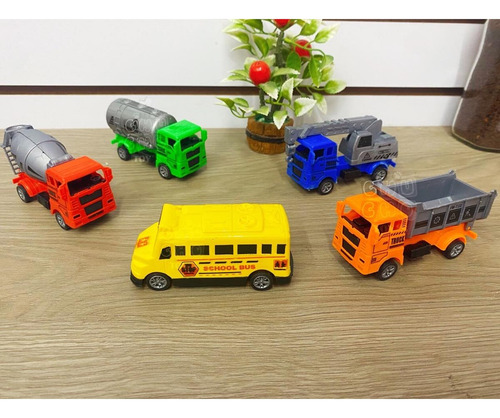 3 Colección Camiones De Construcción Coches Fricción 15pz