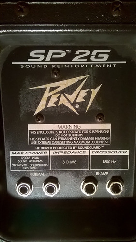 2 Cornetas Marca: Peavey Mod. Sp 2g Max Power-1200w Peak