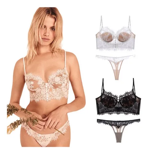 Juego Ropa Interior Push Up Encaje Sección Fina, 2
