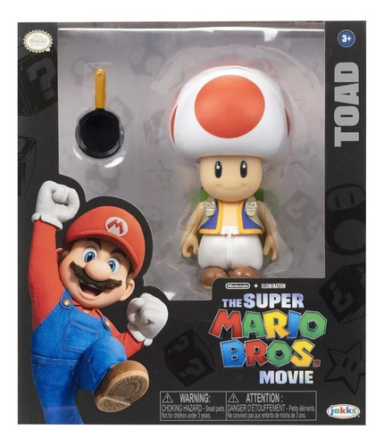 Figura Toad Con Sarten Super Mario Bros Movie Peach Luigi