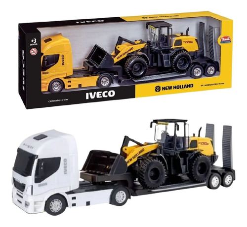 Miniatura Carreta + Pá Carregadeira New Holland Trator W170b