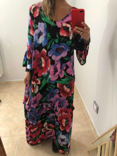 Vestido Floreado Corto Hay Talle Xl Noche Fiesta Elegante
