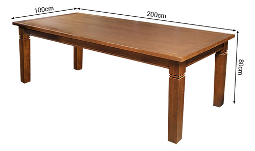 Mesa Jantar Retangular 200x100 Rústica Aurora Madeira Maciça