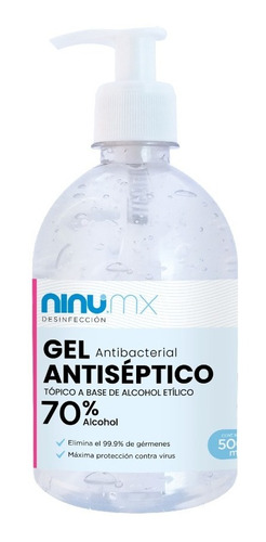Gel Antibacterial 70% Alcohol Ninu 500 Ml Botellita