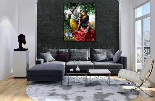Cuadro Decorativo Canvas 1 Panel 82x97cm - Krishna Y Radha