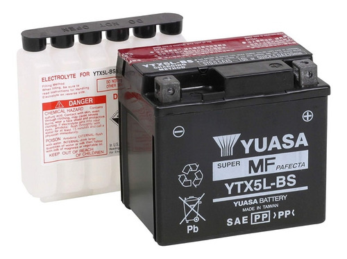 Imagen 1 de 2 de Bateria Para Motocicleta Yuasa Ytx5l-bs Cap. Ah (20-hr) 4.2