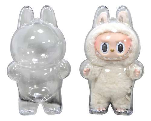 2 Pack Estuches Acrílicos Labubu - Protector para Muñeco y Display Exhibición - Case Macaron Colección Juguetes