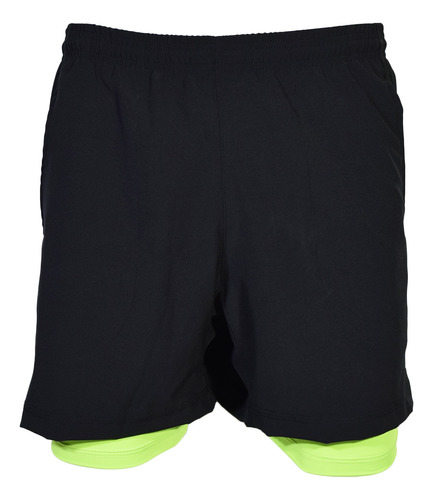 Short Con Calza Dribbling Running Allen Hombre Negro/verde