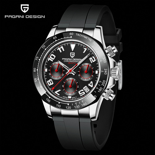 Reloj Pagani Design Pd-1687 Deportivo Elegante Taquimetro Negro Negro Negro