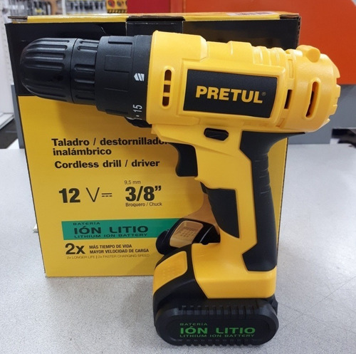 Taladro Destornillador Inalambrico 3/8 12 V Pretul Ion Litio