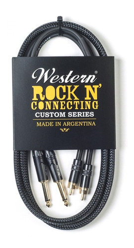 Imagen 1 de 10 de Cable Audio Mallado Western - 2 Rca A 2 Plug 1/4 - 1,5mts Cu