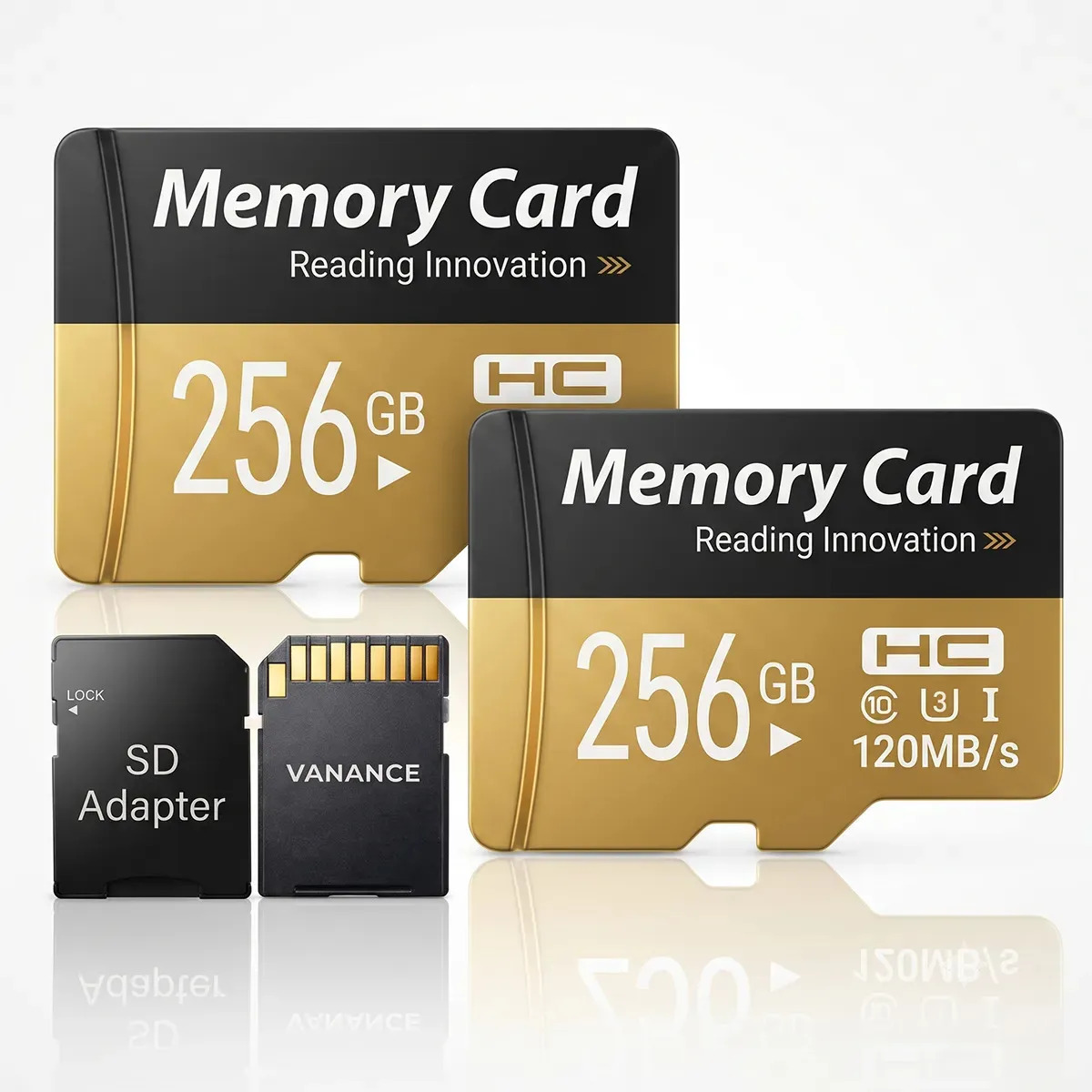 2 Pcs Tarjetas De Memoria 256GB TF Micro SD Card Con Adaptador Vanance Impermeable Resistente Altas Temperaturas Clase 10 U3 A1 Alta Velocidad Lectura 120MB/s Memoria SD Para Cámar