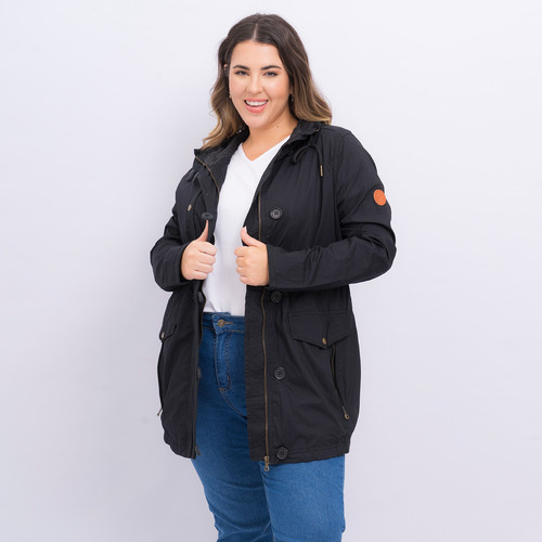 Piloto Rompeviento Impermeable Mujer Liviano Capucha 