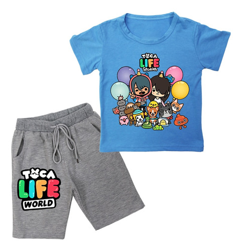 Set De Ropa Toca Life World Print T-shirts 4-14 Y Toca Boca