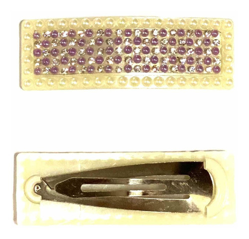 Kit 4 Unidades De Presilha De Strass Com Pérola E Ouro Rose